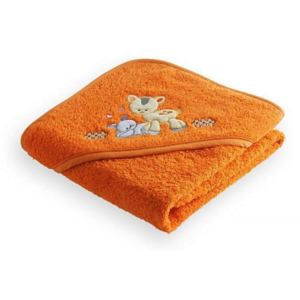 Dětský ručník LILI koloušek a zajíček oranžová 75x75 cm