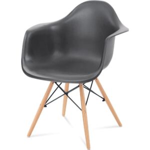 Autronic Jídelní židle, tmavě šedý plast, masiv buk, přírodní odstín CT-719 GREY1