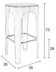 White Label Living Barová židlička Up-High, WLL, tmavě šedá 1500241