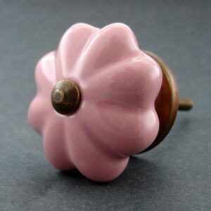 Keramická úchytka-Růžový květ menší Barva kovu: zlatá