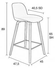 Zuiver Barová židle ALBERT KUIP 89 cm, light grey 1500053