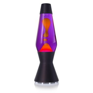 Mathmos Astro černá, originální lávová lampa, matně černá s fialovou tekutinou a oranžovou lávou, výška 43cm