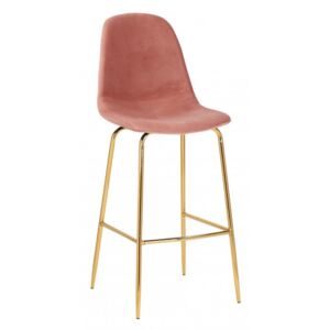 Barová židle SCANDINAVIA tmavě růžová samet Nábytek | Jídelní prostory | Barové židle