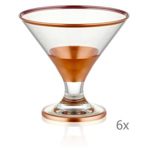 Sada 6 koktejlových skleniček Mia Glam Bronze, 225 ml
