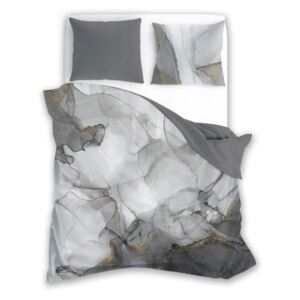 FARO Francouzské povlečení bavlněný satén Minerál Grey Bavlna - Satén, 220/200, 2x70/80 cm