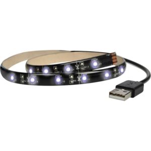 Solight LED pásek pro TV, 100cm, USB, studená bílá, černý