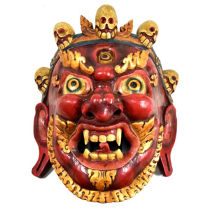 Dřevěná maska, Bhairab, ručně malovaná, 38x44cm