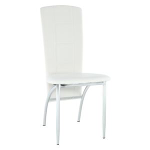 Židle, ekokůže bílá / chrom, FINA