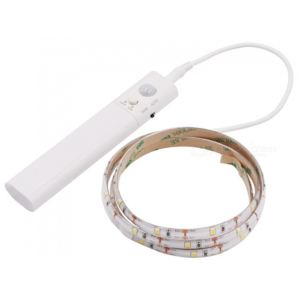 Lighting LED pásek 1 m/30diod IP65 pohybový senzor teplá bílá na baterii (LED pásek napájený z baterie s PIR čidlem)