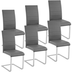 Tectake 403897 6 houpací židle, umělá kůže - šedá