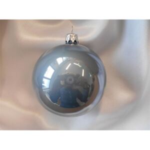 Malá vánoční koule 6 ks - světle modrá lesklá