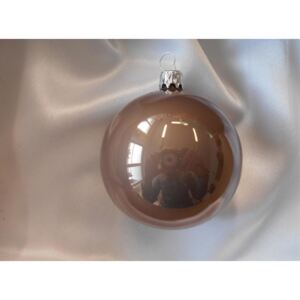Malá vánoční koule 6 ks - světle hnědá lesklá