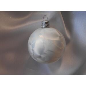 Malá vánoční koule 6 ks - bílý mrazolak