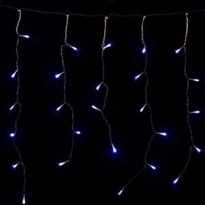 Sharks SA150 Solární světelný řetěz Padající déšť, 50 LED, 1,4 m, IP44, studená bílá