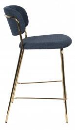 White Label Living Barová židle JOLIEN tmavě modrá/nohy zlaté 1500094
