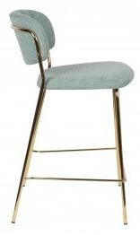 White Label Living Barová židle JOLIEN světle zelená/nohy zlaté 1500093