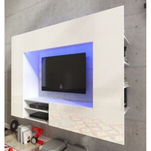 Obývací stěna Net - bílá/bílá lesk