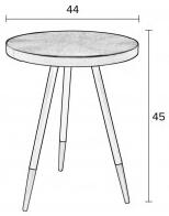 White Label Living Odkládací stolek kulatý DENISE ZUIVER Ø44 cm,hnědý 2300148