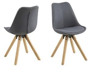 Židle DIMA tmavě šedá, Sedák s čalouněním, dřevo, barva: šedá, bez područek