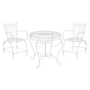 Souprava kovových židlí a stolu Sheela (SET 2 + 1) Farba-Biela