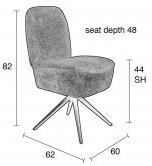 Zuiver Židle čalouněná DUSK ZUIVER otočná,světle šedá FR 1100447