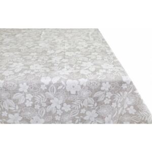 Bavlněný ubrus béžový s bílými květy Made in Italy Bílá 90 x 90 cm