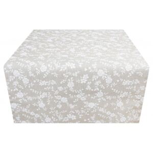 Běhoun na stůl bílé květy 50x150 cm Made in Italy Bílá 50 x 150 cm