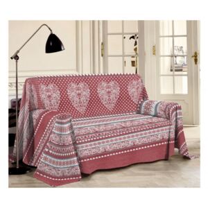 Přikrývka na gauč Tirol rudá Rudá 180 x 290 cm