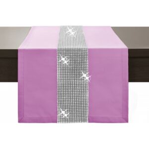 Běhoun na stůl Glamour se zirkony světlerůžový Růžová 40 x 120 cm