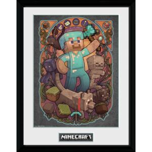 Plakát v rámu Minecraft: Steve Nouveau (30 x 40 cm)