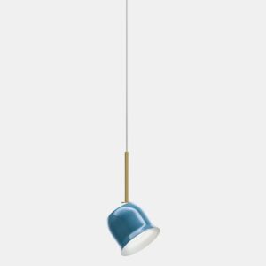 Torremato Narciso, závěsné svítidlo z modré mosazi, 1x25W G9, prům.13,7cm