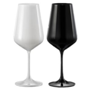 Crystalex Black & White sklenice na víno SANDRA 450ml 2ks