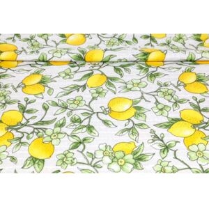 Dekorační látka Bavlna citrony Žlutá