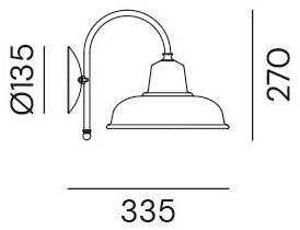 Il Fanale 243.06.OR Contrada, nástěnné svítidlo z mosazi a mědi, 1xE27 max 15W, průměr 25,5cm