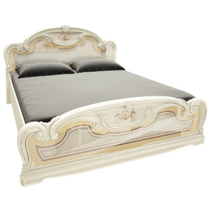 Manželská postel PAVLA + zvedací rošt, 180x200, radica béžová