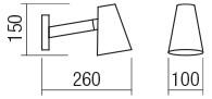 Redo Group 01-1552 Mingo, bílá nástěnná lampa v severském stylu, 1x28W E14, délka 26cm