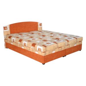 Postel 180x200 cm s PUR matrací v oranžové barvě se vzorem F1485