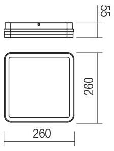 Redo 90288 Isola, stropní venkovní svítidlo LED 24W 3000/4000/6500K, antracit, rozměr 26x26cm, IP54