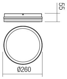 Redo 90286 Isola, kulaté stropní venkovní svítidlo LED 24W 3000/4000/6500K, antracit, průměr 26cm, IP54