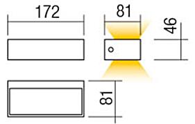 Redo 90153 Lampris, antracitové nástěnné venkovní svítidlo LED 9W 3000K, délka 17,2cm, IP65