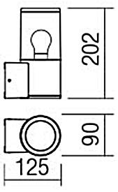Redo 90115 Fred, antracitová venkovní nástěnná lampa, 1xE27 max 20W, výška 20cm, IP54