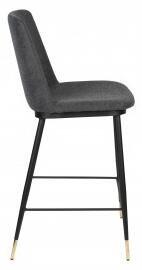 White Label Living Barová židle LIONEL ZUIVER 95 cm, tmavě šedá látková 1501710
