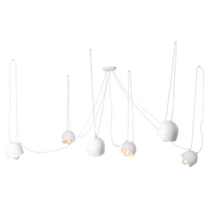 Nordic Design Bílé kovové závěsné světlo Pop 6