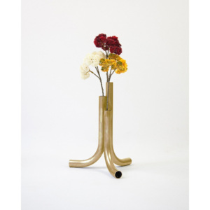 Kovová váza Surdic Tubular Vase Anetheum Branch zlaté barvy, 23 x 23 cm