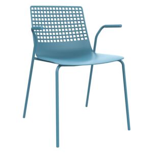 Židle Wire 4 modrá s područkami