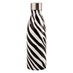 Černo-bílá lahev z nerezové oceli Navigate Zebra, 0,5 l