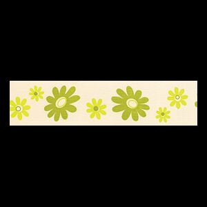 Bordura papírová Květy zelené - šířka 5cm x délka 5m