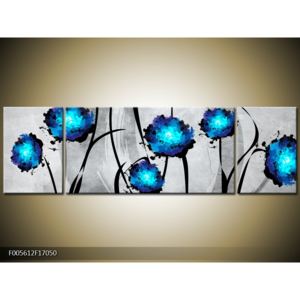 Abstraktní obraz - modré květiny (F005612F17050)