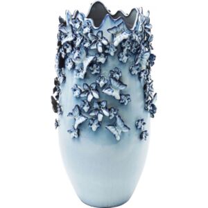 KARE DESIGN Vysoká modrá kameniková váza Butterflies 50 cm