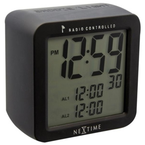 Stolní digitální hodiny řízené signálem DCF 5201zw Nextime Square Alarm 10cm